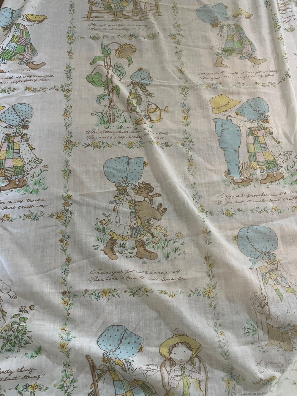 Vintage Holly Hobbie Fitted Twin Sheet